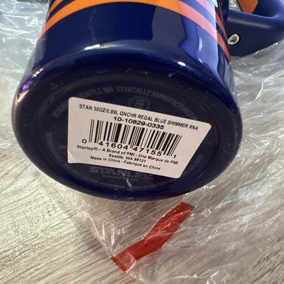 NEW Stanley 30 oz H2.0 FlowState Quencher Tumbler Regal Blue Shimmer Orange T1 - Picture 5 of 5
